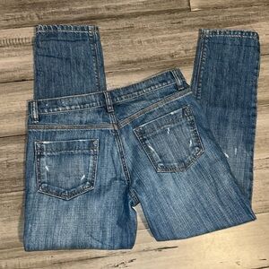 Size 0 Ann Taylor Loft Boyfriend Blue Jeans. Slightly distressed